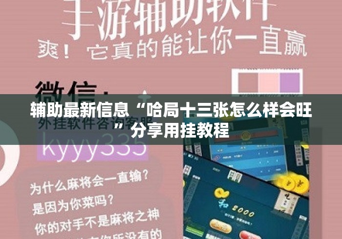 辅助最新信息“哈局十三张怎么样会旺”分享用挂教程