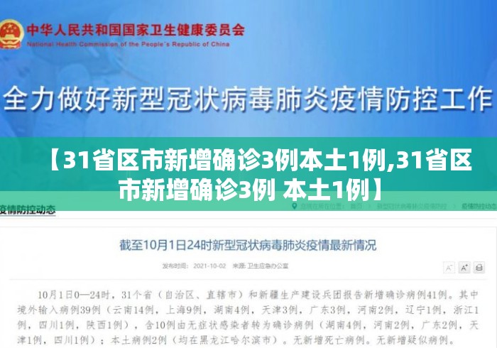 【31省区市新增确诊3例本土1例,31省区市新增确诊3例 本土1例】 【31省区市新增确诊3例本土1例,31省区市新增确诊3例 本土1例】