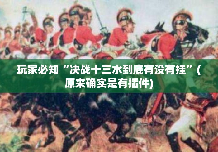 玩家必知“决战十三水到底有没有挂”(原来确实是有插件)