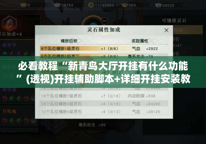 必看教程“新青鸟大厅开挂有什么功能”(透视)开挂辅助脚本+详细开挂安装教程
