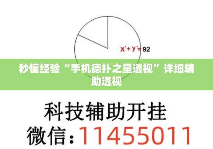秒懂经验“手机德扑之星透视”详细辅助透视
