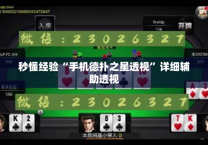 秒懂经验“手机德扑之星透视	”详细辅助透视