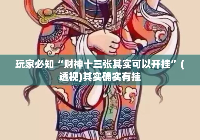玩家必知“财神十三张其实可以开挂”(透视)其实确实有挂