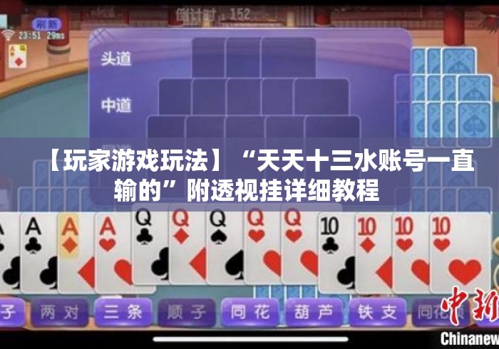 【玩家游戏玩法】“天天十三水账号一直输的”附透视挂详细教程 