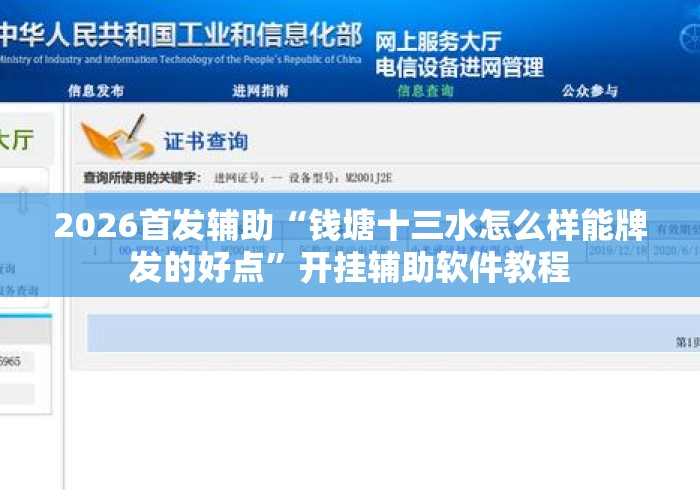 2026首发辅助“钱塘十三水怎么样能牌发的好点	”开挂辅助软件教程