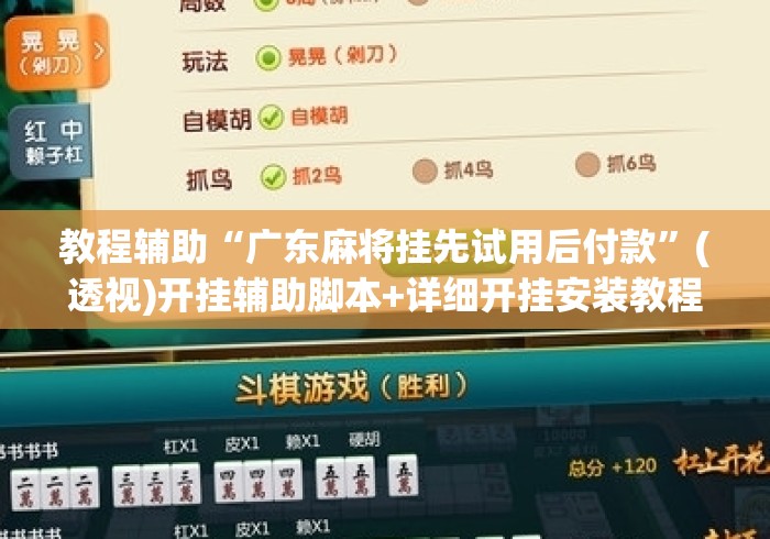 教程辅助“广东麻将挂先试用后付款	”(透视)开挂辅助脚本+详细开挂安装教程