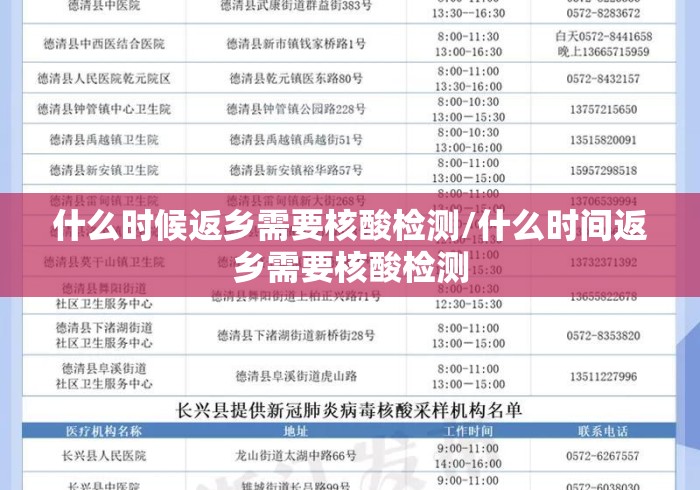 什么时候返乡需要核酸检测/什么时间返乡需要核酸检测 什么时候返乡需要核酸检测/什么时间返乡需要核酸检测