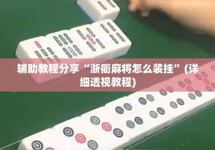 辅助教程分享“浙衢麻将怎么装挂”(详细透视教程)