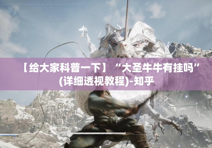 【给大家科普一下】“大圣牛牛有挂吗”(详细透视教程)-知乎
