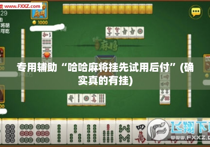 专用辅助“哈哈麻将挂先试用后付”(确实真的有挂)