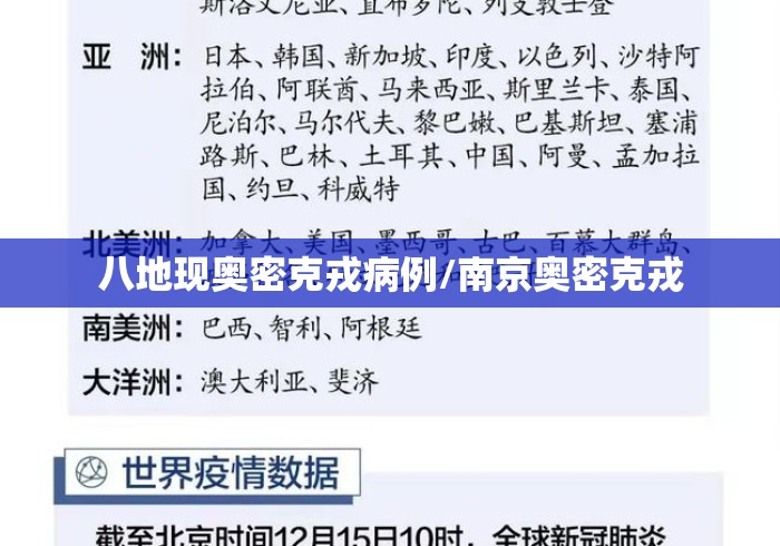 八地现奥密克戎病例/南京奥密克戎
