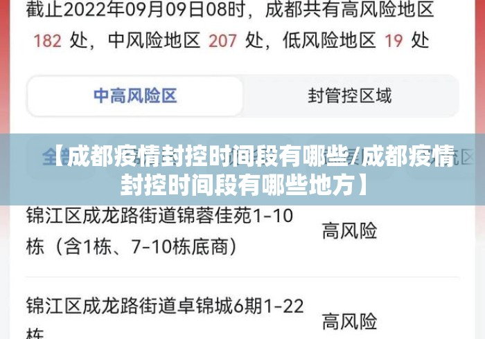【成都疫情封控时间段有哪些/成都疫情封控时间段有哪些地方】 【成都疫情封控时间段有哪些/成都疫情封控时间段有哪些地方】