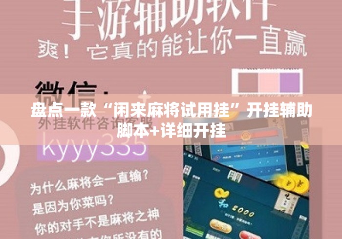 盘点一款“闲来麻将试用挂”开挂辅助脚本+详细开挂