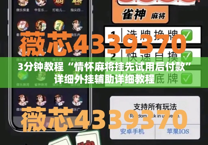 3分钟教程“情怀麻将挂先试用后付款”详细外挂辅助详细教程