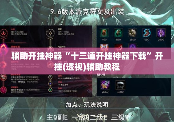 辅助开挂神器“十三道开挂神器下载”开挂(透视)辅助教程
