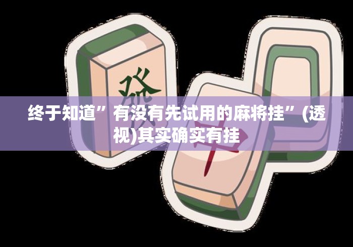 终于知道”有没有先试用的麻将挂”(透视)其实确实有挂