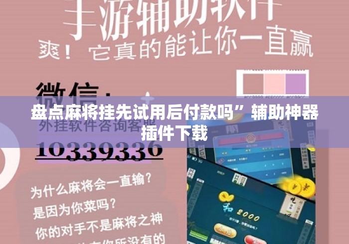 盘点麻将挂先试用后付款吗”辅助神器插件下载