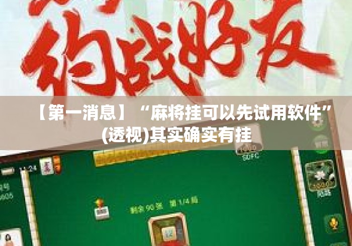 【第一消息】“麻将挂可以先试用软件”(透视)其实确实有挂