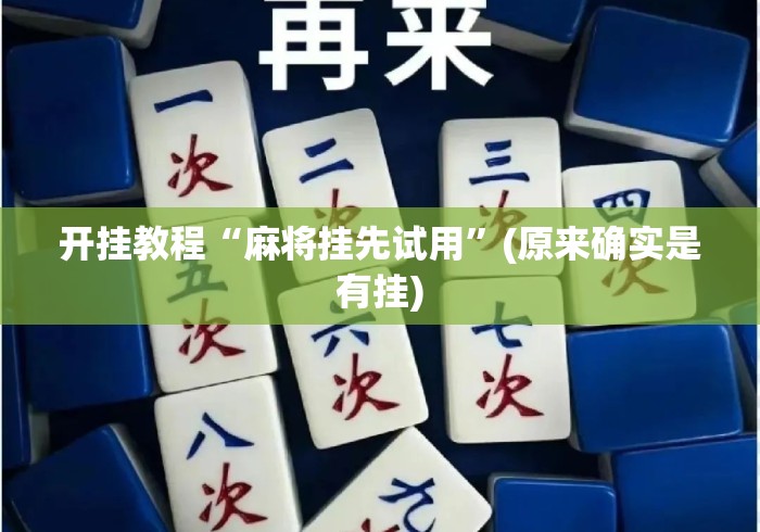 开挂教程“麻将挂先试用”(原来确实是有挂)