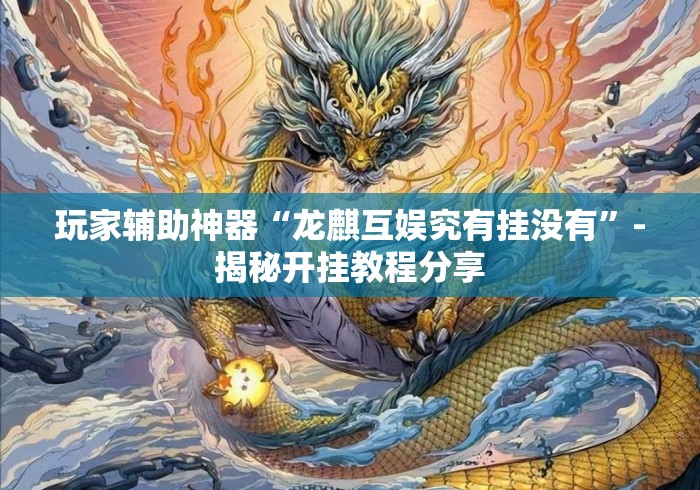 玩家辅助神器“龙麒互娱究有挂没有”-揭秘开挂教程分享