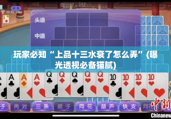 玩家必知“上品十三水衰了怎么弄”(曝光透视必备猫腻)