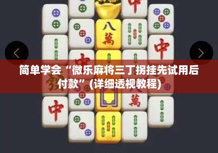 简单学会“微乐麻将三丁拐挂先试用后付款	”(详细透视教程)