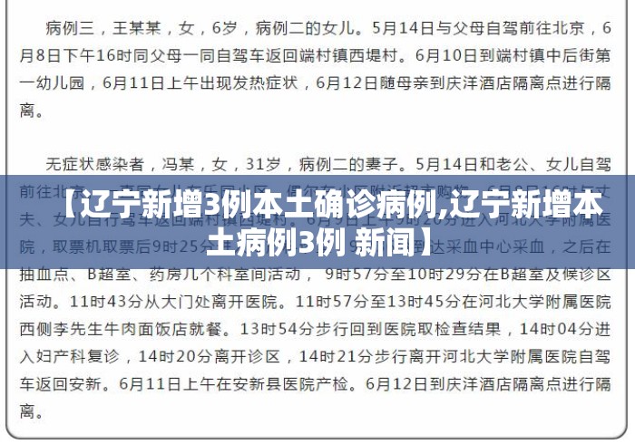 【辽宁新增3例本土确诊病例,辽宁新增本土病例3例 新闻】 【辽宁新增3例本土确诊病例,辽宁新增本土病例3例 新闻】