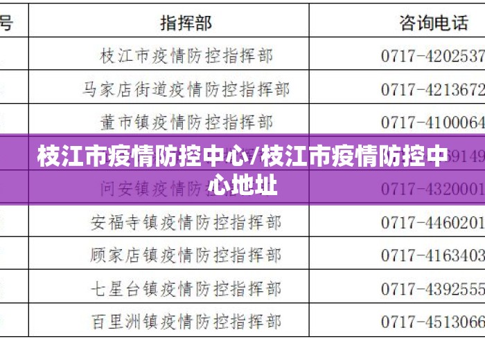 枝江市疫情防控中心/枝江市疫情防控中心地址