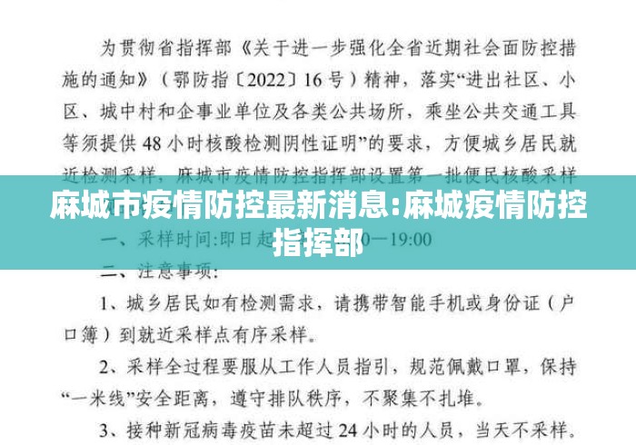 麻城市疫情防控最新消息:麻城疫情防控指挥部