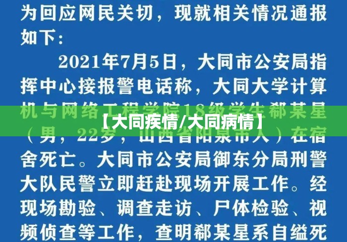【大同疾情/大同病情】