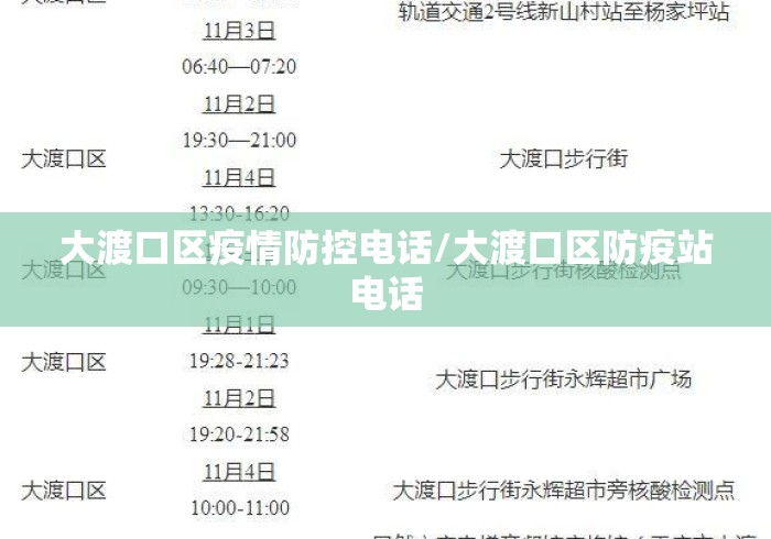 大渡口区疫情防控电话/大渡口区防疫站电话 大渡口区疫情防控电话/大渡口区防疫站电话