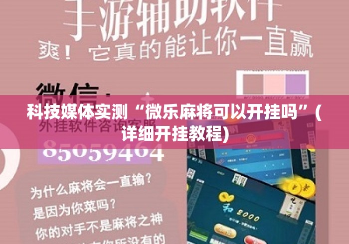 科技媒体实测“微乐麻将可以开挂吗”(详细开挂教程)
