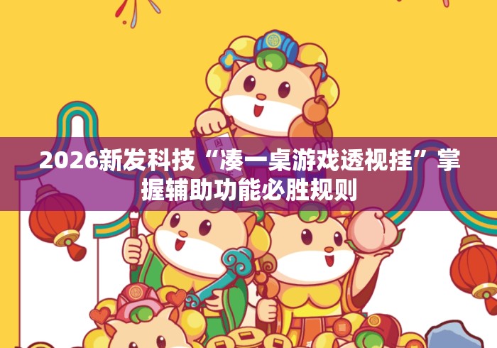 2026新发科技“凑一桌游戏透视挂”掌握辅助功能必胜规则