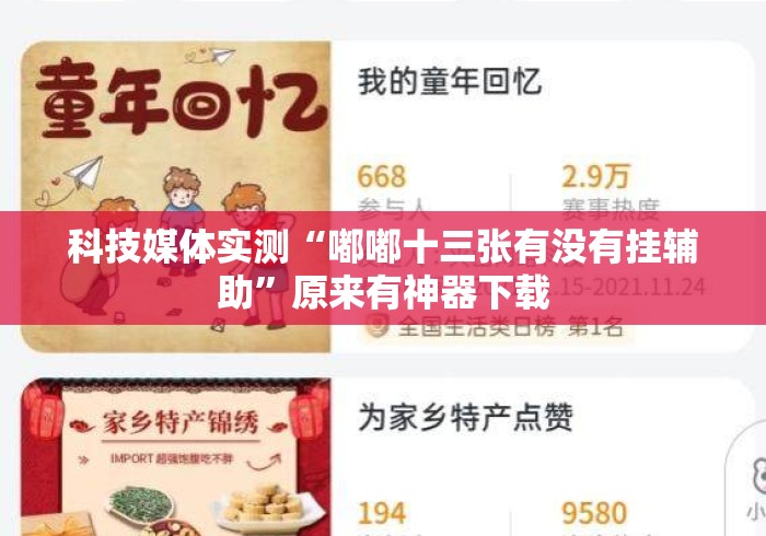 科技媒体实测“嘟嘟十三张有没有挂辅助	”原来有神器下载