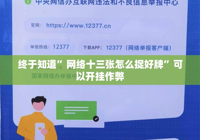 终于知道	”网络十三张怎么捉好牌”可以开挂作弊