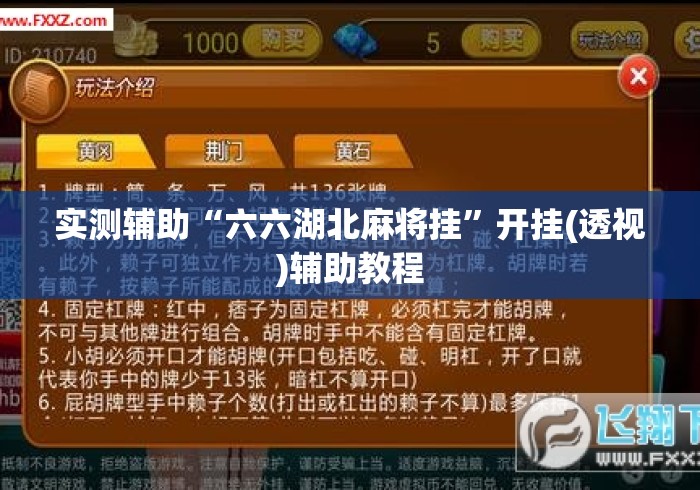 实测辅助“六六湖北麻将挂	”开挂(透视)辅助教程