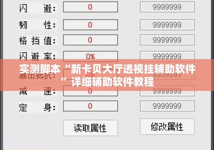 实测脚本“新卡贝大厅透视挂辅助软件”详细辅助软件教程