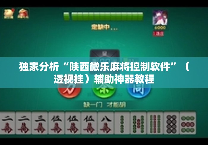 独家分析“陕西微乐麻将控制软件”（透视挂）辅助神器教程