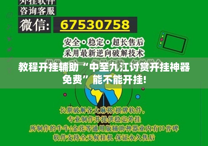 教程开挂辅助“中至九江讨赏开挂神器免费”能不能开挂!