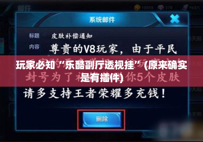 玩家必知“乐酷副厅透视挂”(原来确实是有插件)