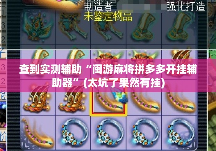 查到实测辅助“闽游麻将拼多多开挂辅助器”(太坑了果然有挂)