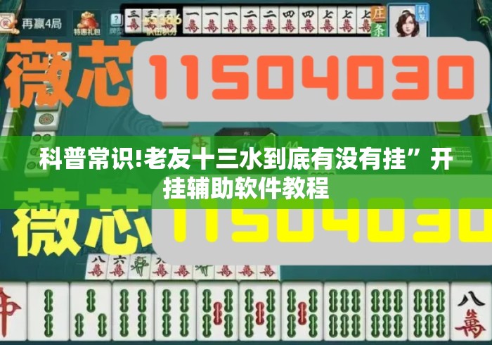 科普常识!老友十三水到底有没有挂	”开挂辅助软件教程