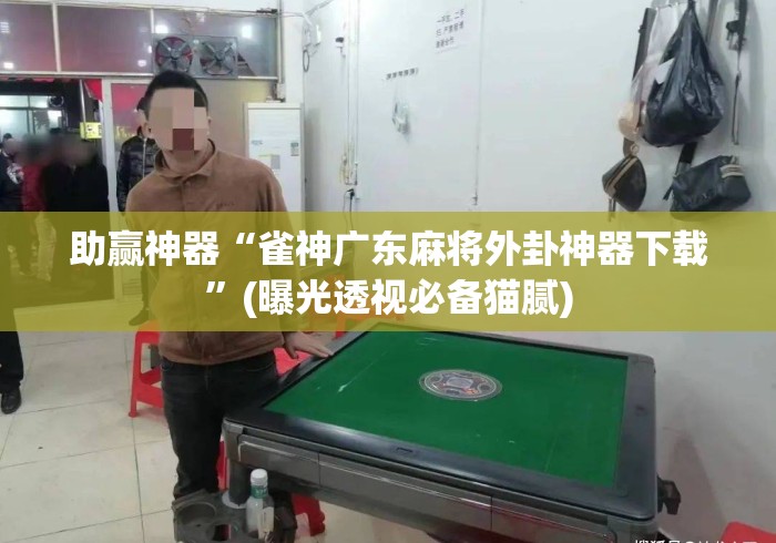 助赢神器“雀神广东麻将外卦神器下载”(曝光透视必备猫腻)