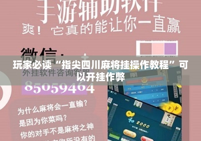 玩家必读“指尖四川麻将挂操作教程”可以开挂作弊
