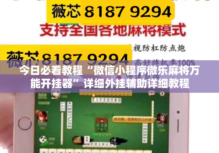 今日必看教程“微信小程序微乐麻将万能开挂器”详细外挂辅助详细教程