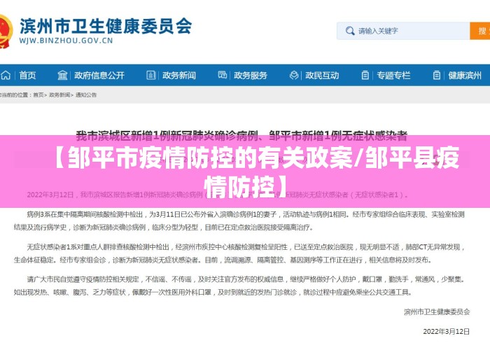 【邹平市疫情防控的有关政案/邹平县疫情防控】
