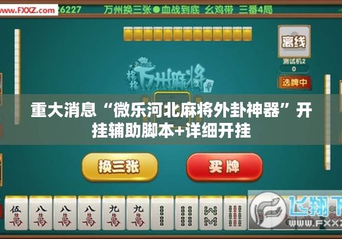重大消息“微乐河北麻将外卦神器”开挂辅助脚本+详细开挂