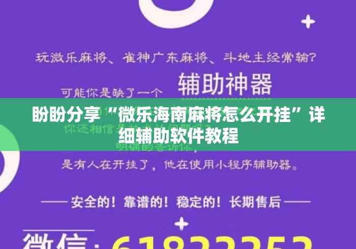 盼盼分享“微乐海南麻将怎么开挂”详细辅助软件教程