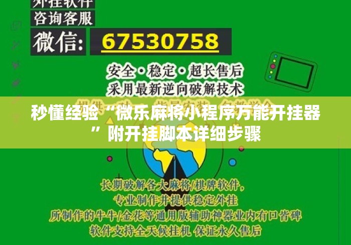 秒懂经验“微乐麻将小程序万能开挂器”附开挂脚本详细步骤