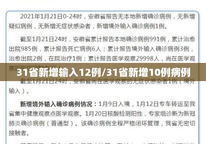 31省新增输入12例/31省新增10例病例 31省新增输入12例/31省新增10例病例